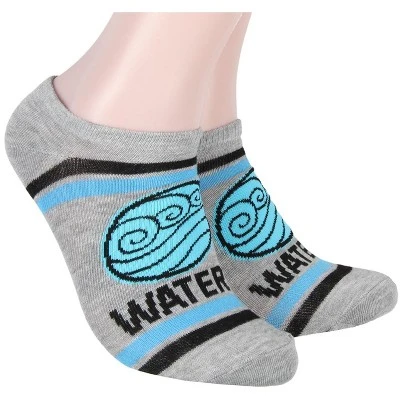 Nickelodeon Avatar The Last Airbender Elements No-Show Ankle Socks 5 Pair Multicoloured - Image 2