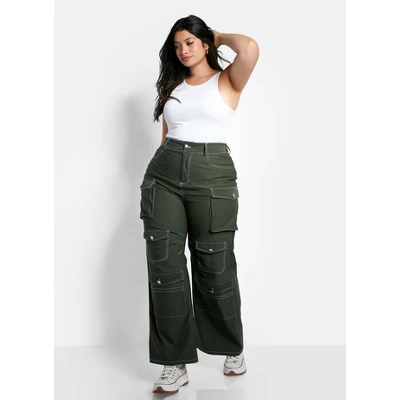 Rebdolls Women's Jaida Wide Leg Cargo Pants