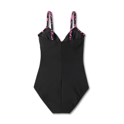 Women's UPF 50 Draped Front One Piece Swimsuit - Aqua Green® - Image 5