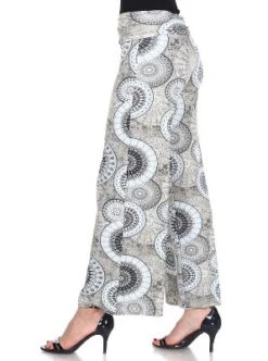 Women's Circle Printed Palazzo Pants - White Mark