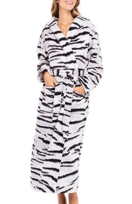 Women's Classic Winter Robe, Hooded Cozy Plush Fleece Bathrobe - Image 13