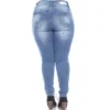 Women's Plus Size Super Stretch Light Blue Denim - White Mark