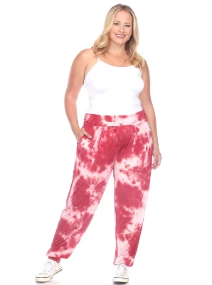 Women's Plus Size Tie Dye Harem Pants - White Mark - Image 5