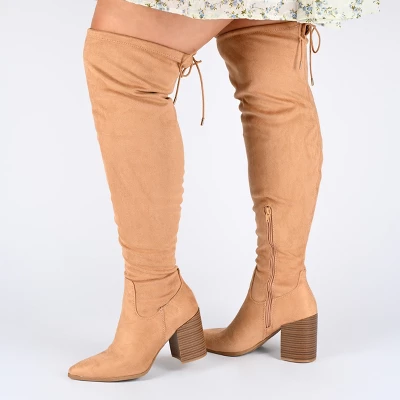 Journee Collection Womens Paras Tru Comfort Foam Stacked Heel Over The Knee Boots - Image 8