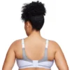 Glamorise Womens No-Bounce Camisole Elite Sports Wirefree Bra 1067 White/Gray