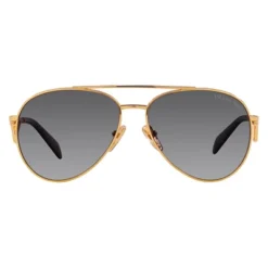 Prada PR 73ZS 5AK5W1 Womens Aviator Polarized Sunglasses Gold 61mm