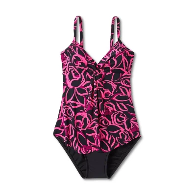 Women's UPF 50 Draped Front One Piece Swimsuit - Aqua Green® - Image 4