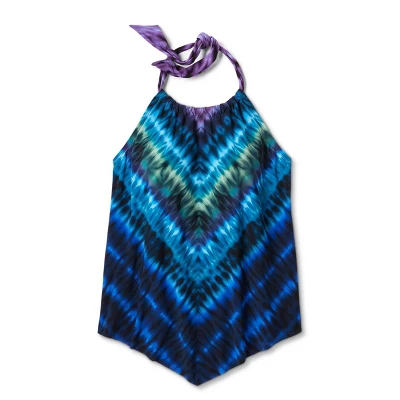 Women's UPF 50 High Neck Angled Tankini Top - Aqua Green® - Image 4