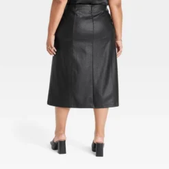 Women's Faux Leather A-Line Skirt - Ava & Viv™