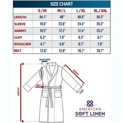 American Soft Linen Warm Fleece Bathrobe, Mens And Womens Adult Robes For Your Bathroom, Shawl Collar Robes - Image 4
