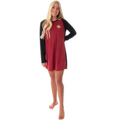 Star Trek Next Generation Women's Juniors Picard Raglan Nightgown Sleep Shirt - Image 3