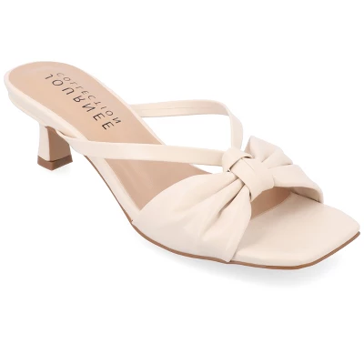 Journee Collection Womens Starling Kitten Heel Two Tone Open Toe Pumps - Image 11