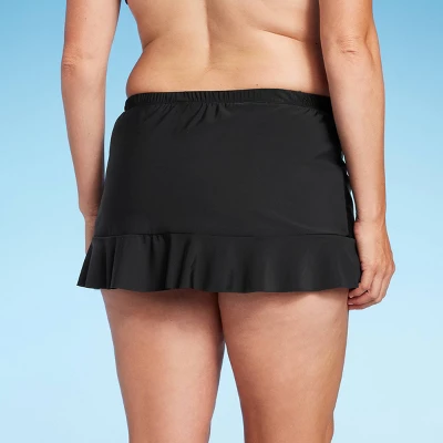Women's UPF 50 Ruffle Swim Skirt - Aqua Green® Black