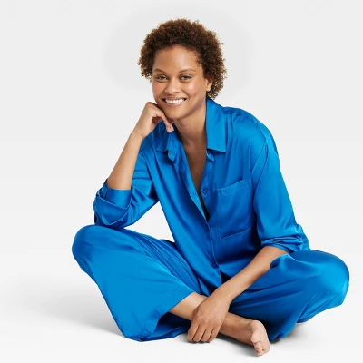 Women's Satin Long Sleeve Button Down Pajama Shirt - Stars Above™ - Image 2