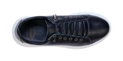 Cools 21 Graze Hidden Lace Perforated Memory Foam Platform Leather Sneakers - Image 3