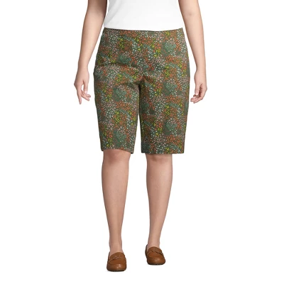 Lands' End Women's Plus Size Mid Rise Elastic Waist Pull On 12" Knockabout Chino Bermuda Shorts - Image 12