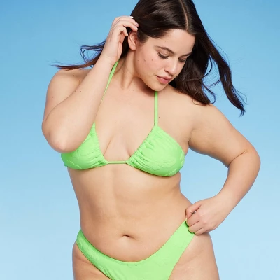 Women's Terry Textured U-Neck Multi-Way Bralette Bikini Top - Wild Fable⢠Tropical Green - Image 8