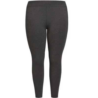Women's Plus Size Pima High Rise Legging Charcoal - Petite | AVENUE LEISURE - Image 2