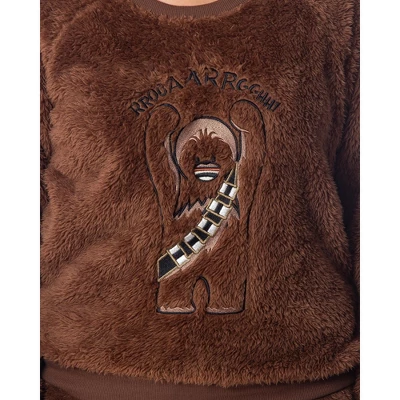 Star Wars Womens' Chewbacca Roar Sweater And Shorts Sleep Pajama Set Brown - Image 2