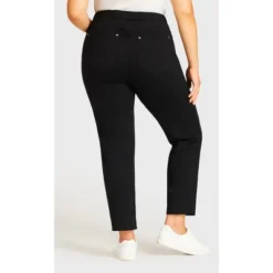 Women's Plus Size Knit Pull On Jean Black - Average | AVENUE