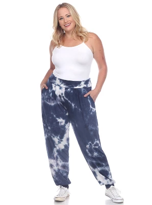Women's Plus Size Tie Dye Harem Pants - White Mark - Image 4