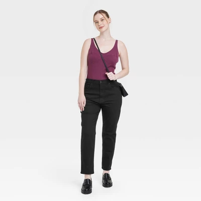 Women's High-Rise 90's Slim Straight Jeans - Universal Thread™ Black - Image 5