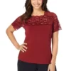 Jessica London Women’s Plus Size Lace Neckline Top
