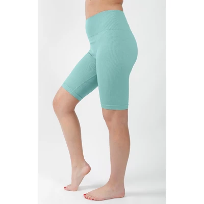 90 Degree By Reflex High Waist Ribbed 9" Biker Short - Image 2