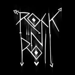 Women's Design By Humans Rock N Roll White By Alnavasord Racerback Tank Top