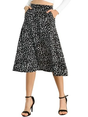 Allegra K Women's Chiffon Summer Vintage Floral Print A-Line Midi Skirts - Image 2