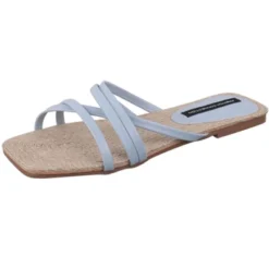 French Connection Women's Fashion Strappy Sandals With Hemp Rope Sock Sole