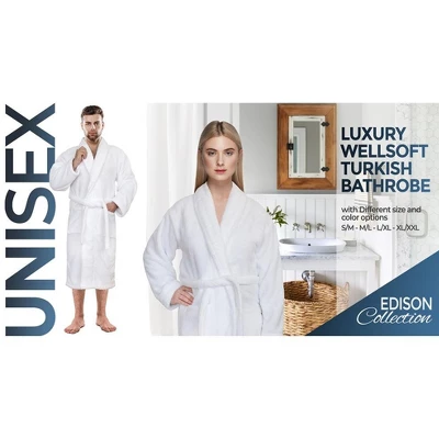 American Soft Linen Warm Fleece Bathrobe, Mens And Womens Adult Robes For Your Bathroom, Shawl Collar Robes