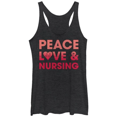 Women's CHIN UP Peace Love And Nursing Racerback Tank Top - Image 5
