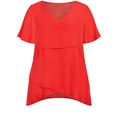 Women's Plus Size Mylah Layer Tunic - Scarlet | AVENUE - Image 2