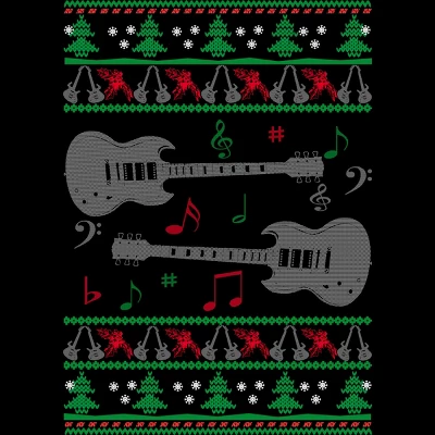 Women's Design By Humans Guitar Christmas By Sophialada Racerback Tank Top