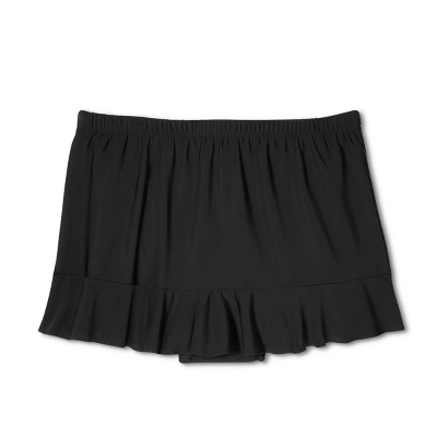 Women's UPF 50 Ruffle Swim Skirt - Aqua Green® Black - Image 5