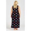Women's Plus Size Heart Print Maxi Sleep Dress - Black | AVENUE