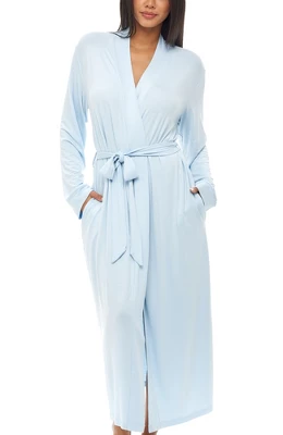 Women's Classic Soft Knit Long Lounge Robe With Pockets - Image 12