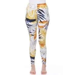 Women's Super Soft Tropical Printed Leggings - White Mark