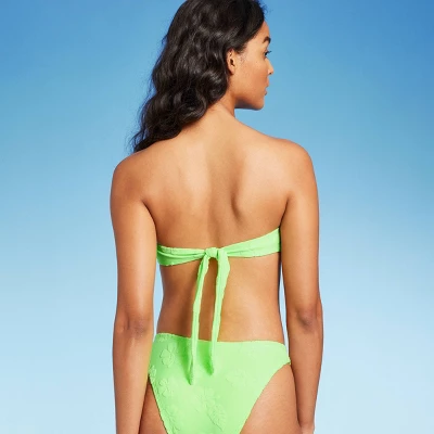 Women's Terry Textured U-Neck Multi-Way Bralette Bikini Top - Wild Fable⢠Tropical Green - Image 7