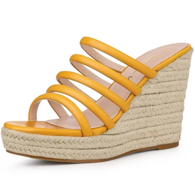 Allegra K Women's Platform Strappy Slip On Espadrille Wedges Sandals - Image 7