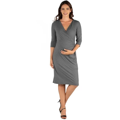 Knee Length V Neck Masternity Dress - Image 5