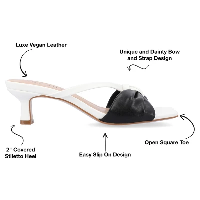 Journee Collection Womens Starling Kitten Heel Two Tone Open Toe Pumps - Image 7