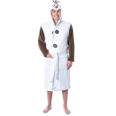 Disney Adult Frozen Snowman Olaf Costume Robe Hooded Bathrobe White - Image 5