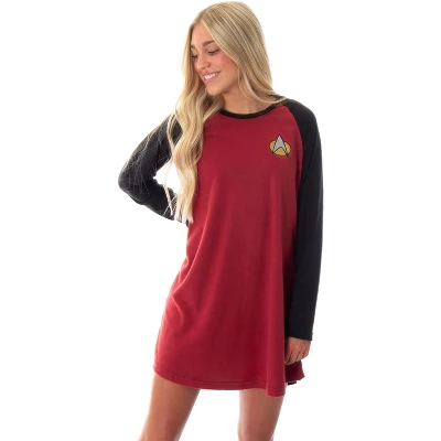 Star Trek Next Generation Women's Juniors Picard Raglan Nightgown Sleep Shirt - Image 4