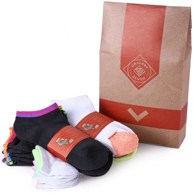 Gallery Seven Women's No-Show Sports Socks 12 Pack - Neon Onyx, Size: 9-11 - Image 2