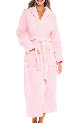 Women's Classic Winter Robe, Hooded Cozy Plush Fleece Bathrobe - Image 15