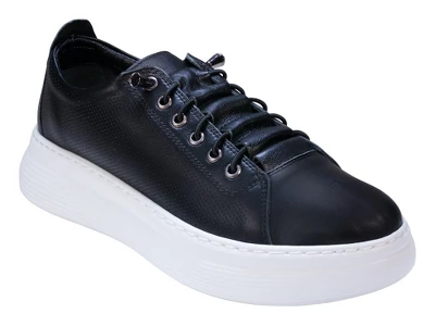 Cools 21 Graze Hidden Lace Perforated Memory Foam Platform Leather Sneakers - Image 5