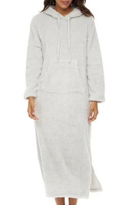 Women's Soft Plush Sweatshirt Robe, Long Hooded Fleece Loungewear - Image 10