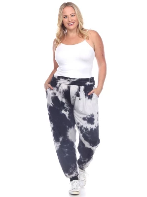 Women's Plus Size Tie Dye Harem Pants - White Mark - Image 3
